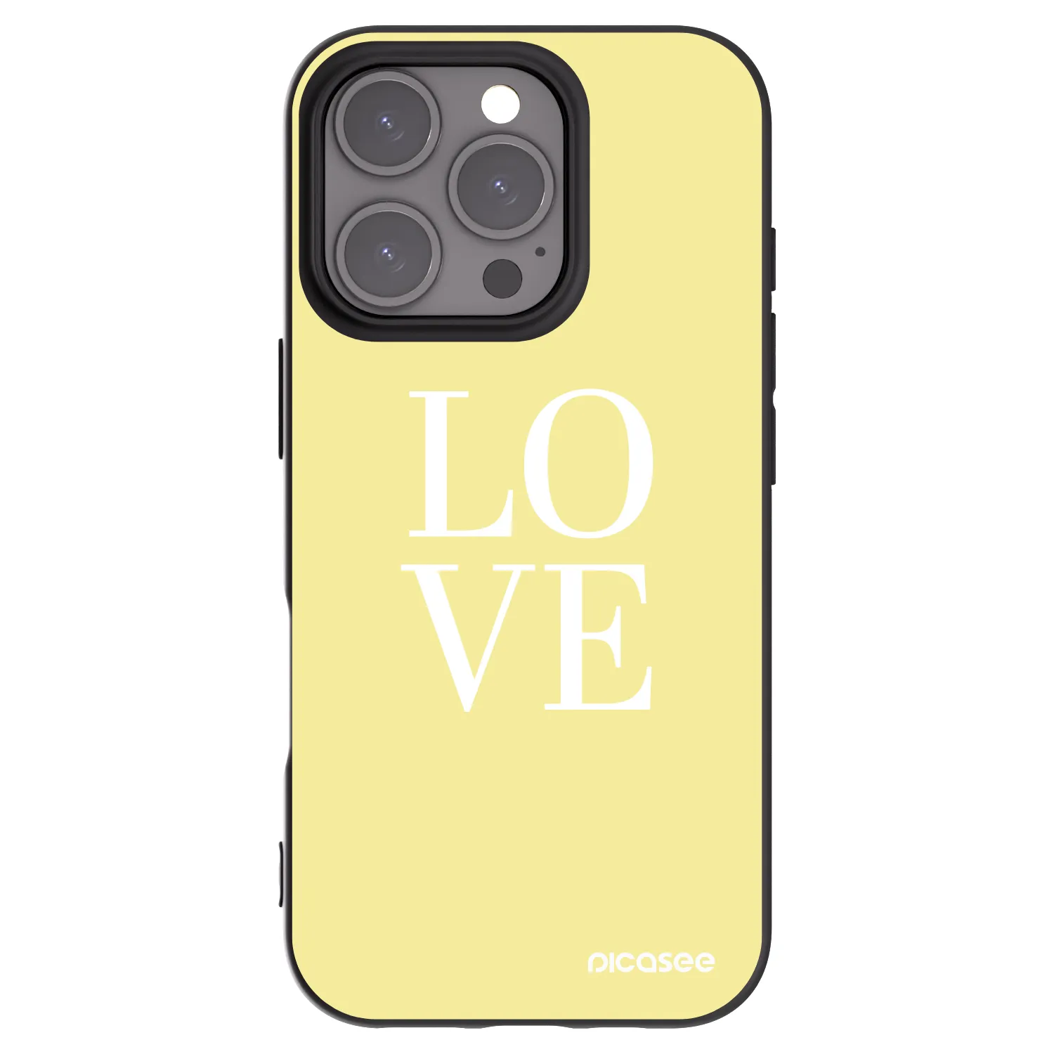 Picasee silikonowe czarne etui na Apple iPhone 16 Pro - Love