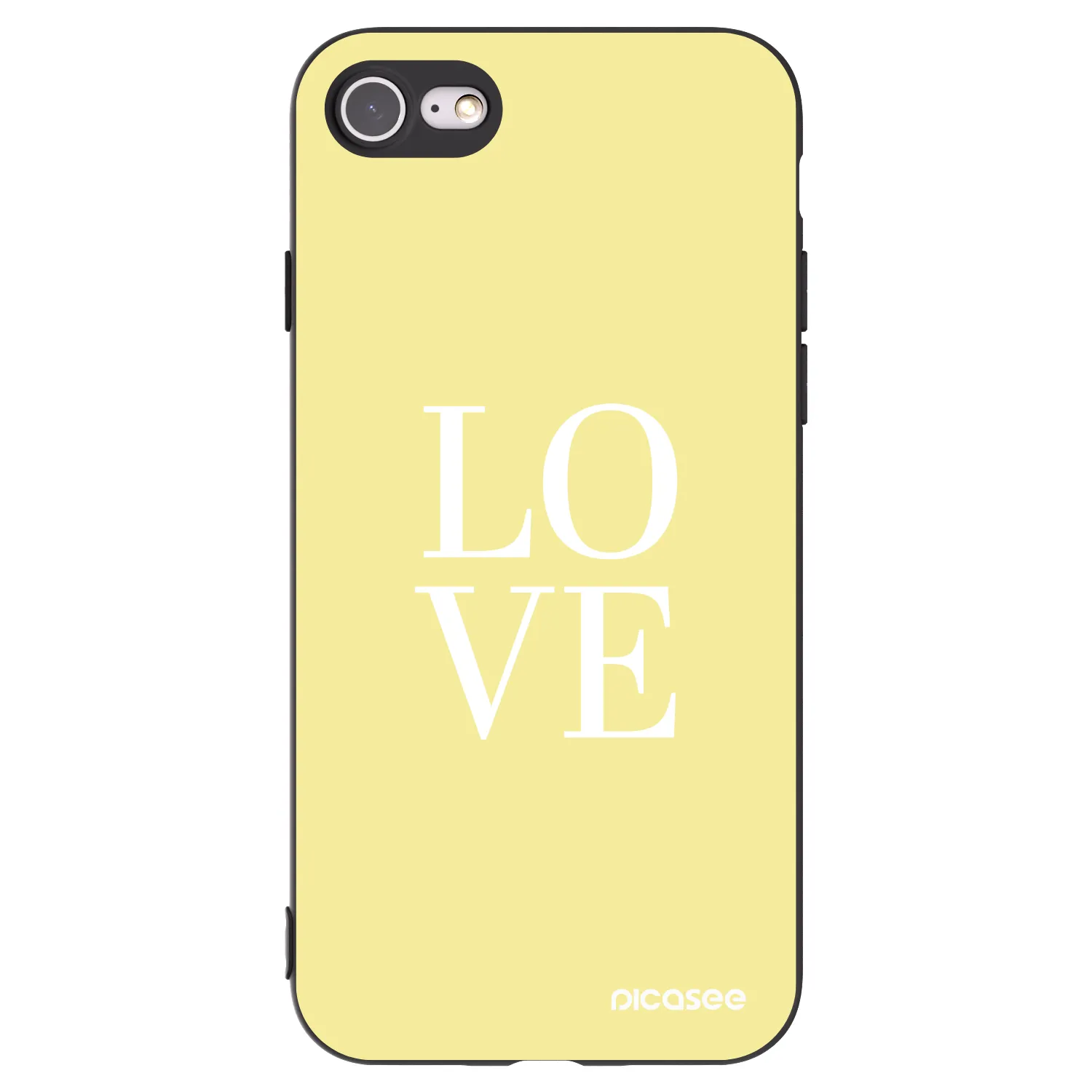 Picasee silikonowe czarne etui na Apple iPhone 8 - Love