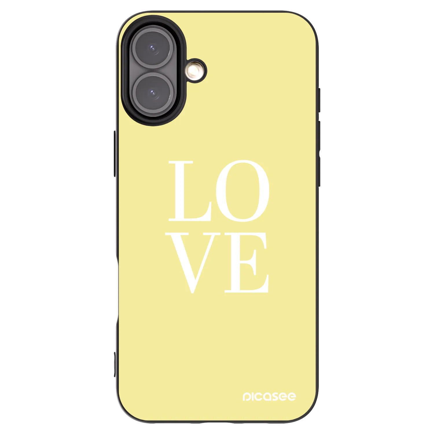 Picasee silikonowe czarne etui na Apple iPhone 16 Plus - Love