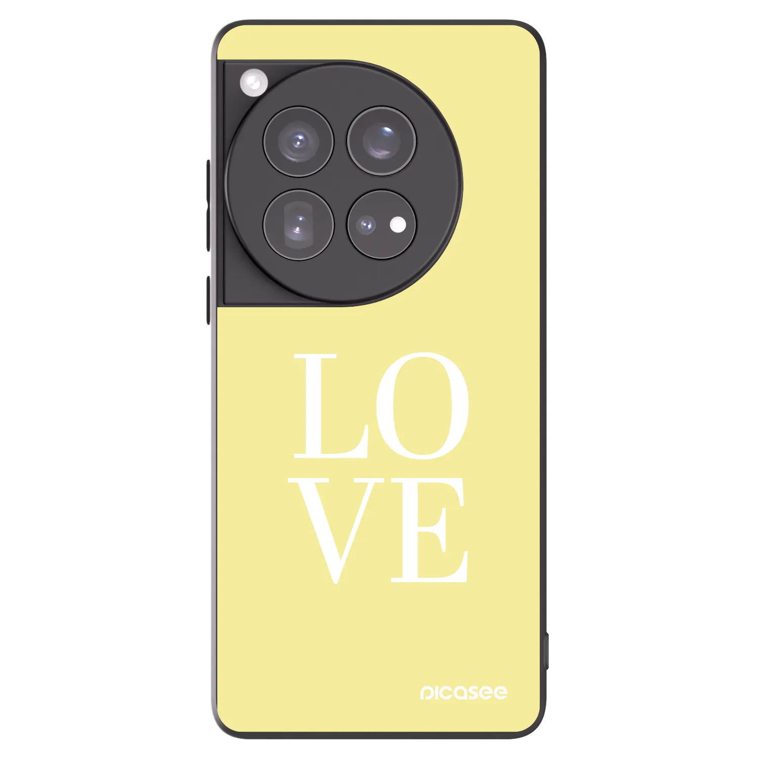 Picasee silikonowe czarne etui na OnePlus 12 5G - Love