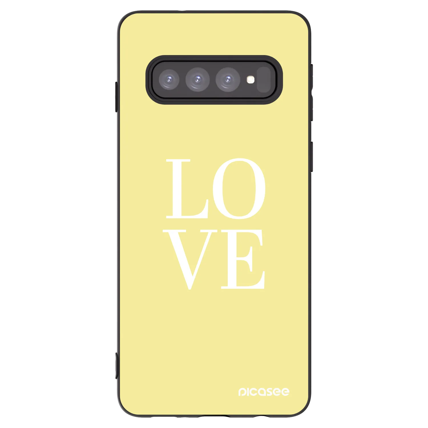 Picasee silikonowe czarne etui na Samsung Galaxy S10 G973 - Love