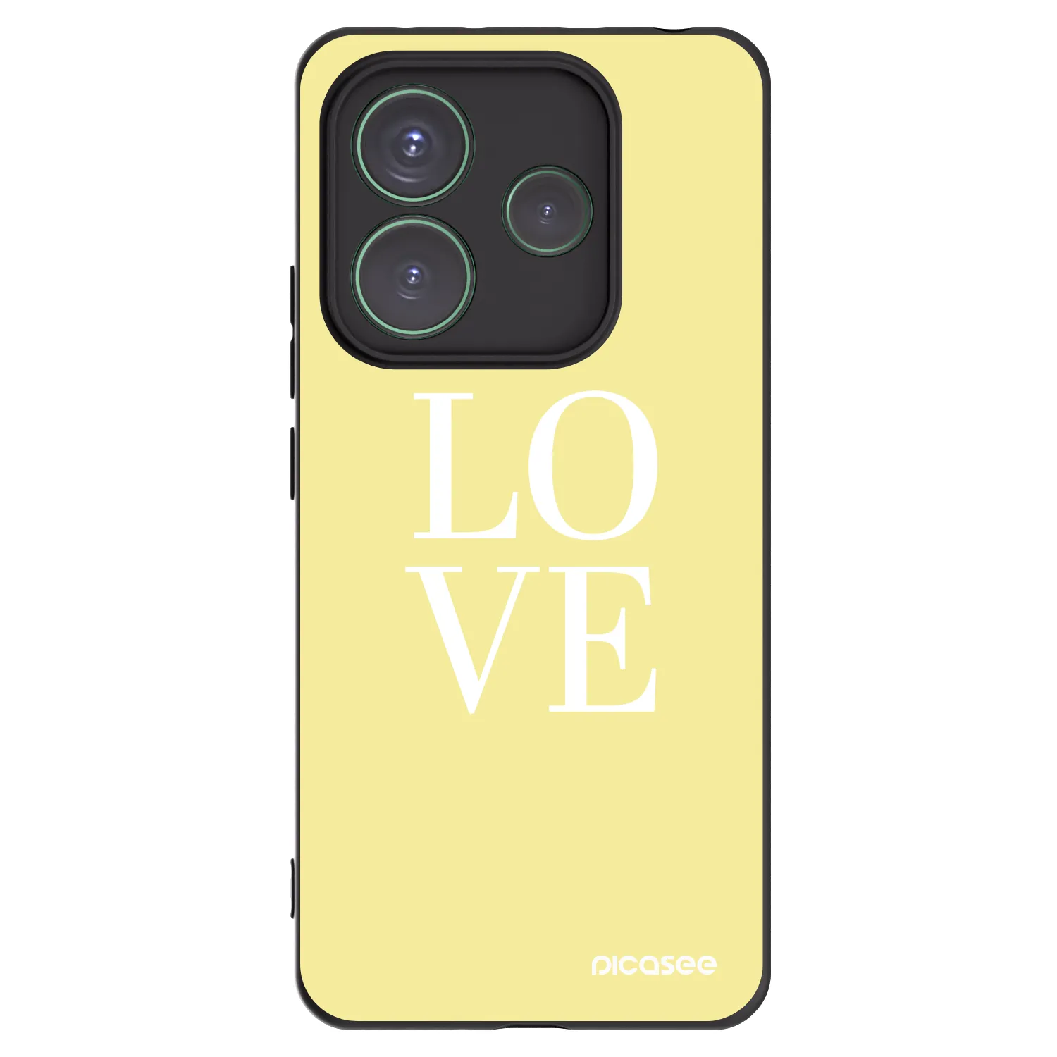 Picasee silikonowe czarne etui na Xiaomi Redmi Note 14 5G - Love