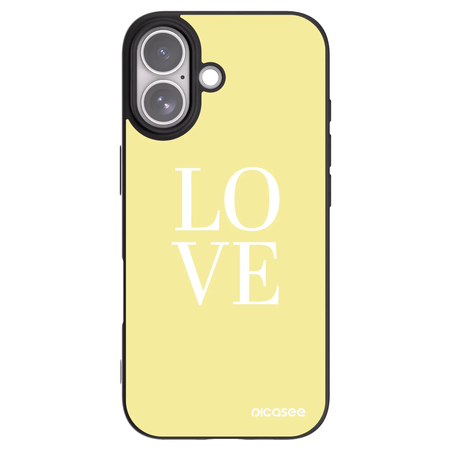 Picasee silikonowe czarne etui na Apple iPhone 17 - Love