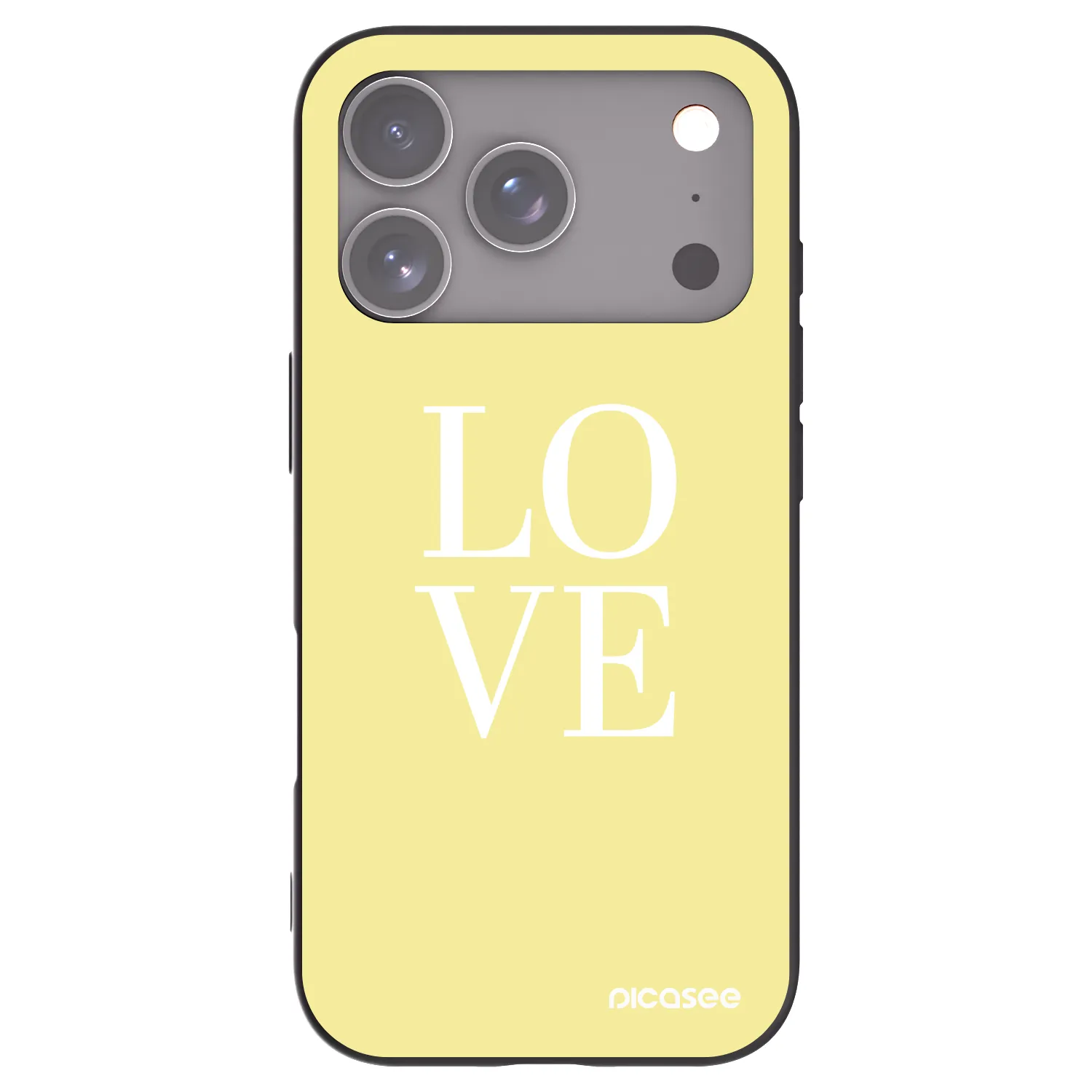 Picasee silikonowe czarne etui na Apple iPhone 17 Pro - Love