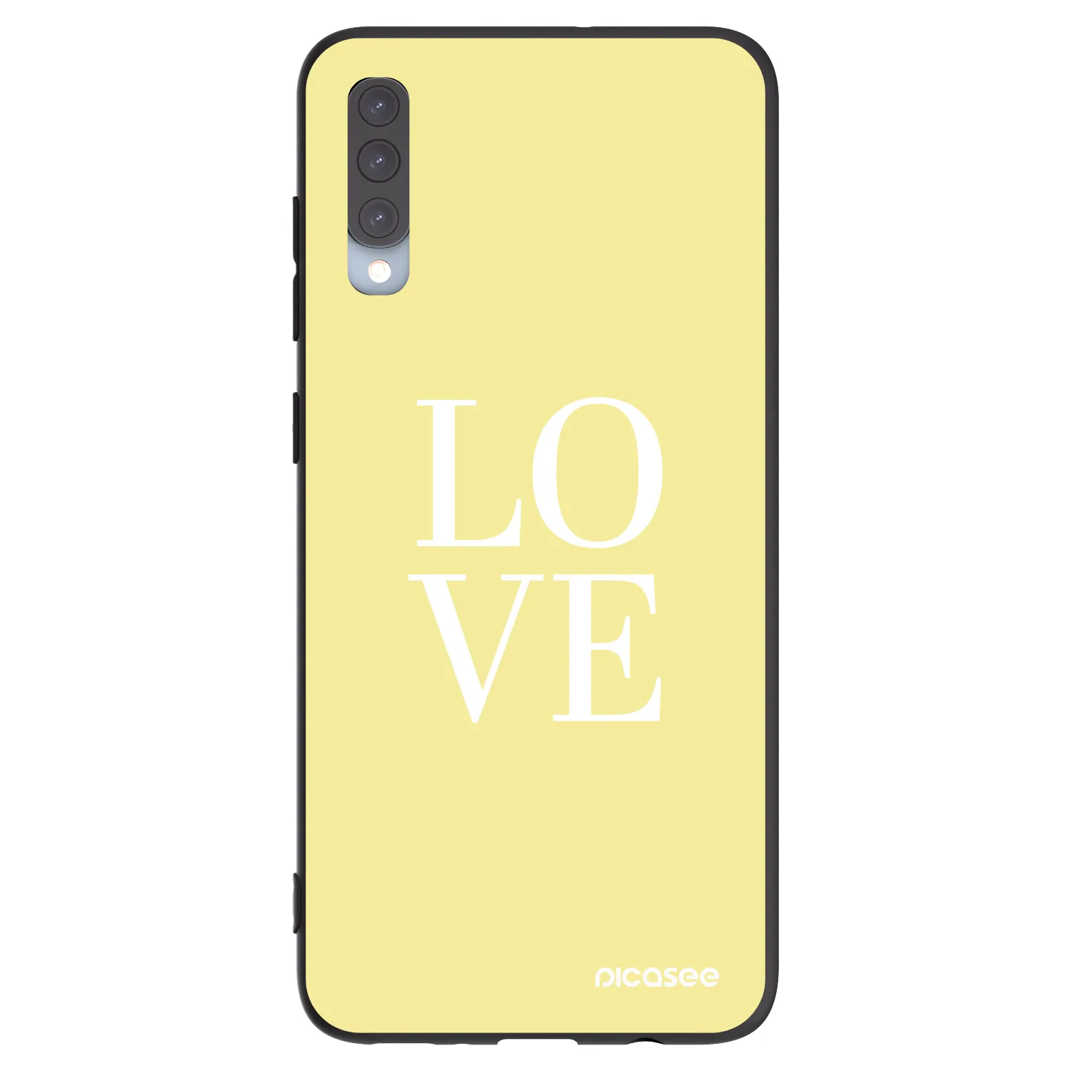 Picasee silikonowe czarne etui na Samsung Galaxy A70 A705F - Love