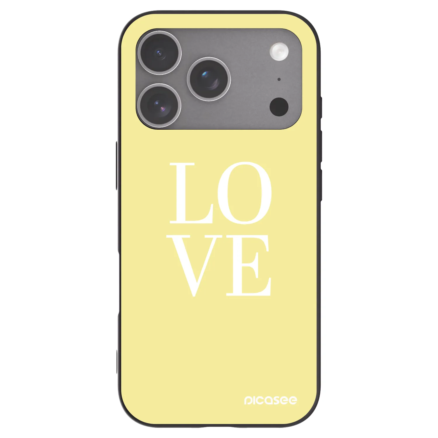 Picasee silikonowe czarne etui na Apple iPhone 18 Pro - Love