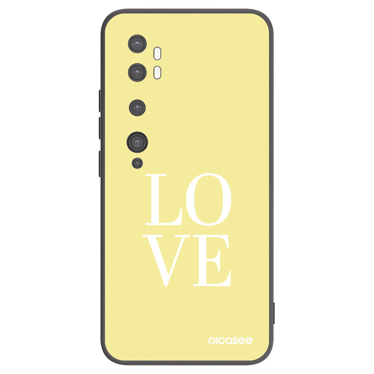 Picasee silikonowe czarne etui na Xiaomi Mi Note 10 (Pro) - Love