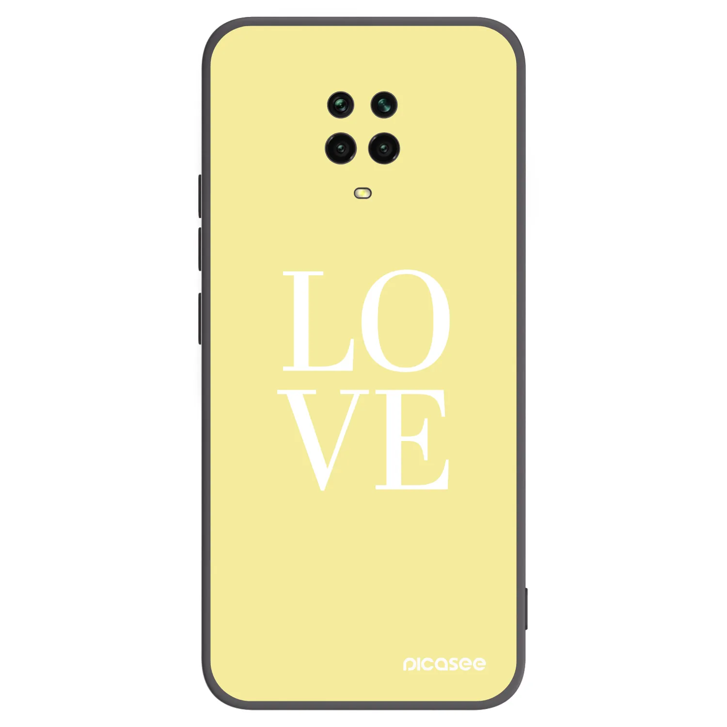 Picasee silikonowe czarne etui na Xiaomi Redmi Note 9 Pro - Love