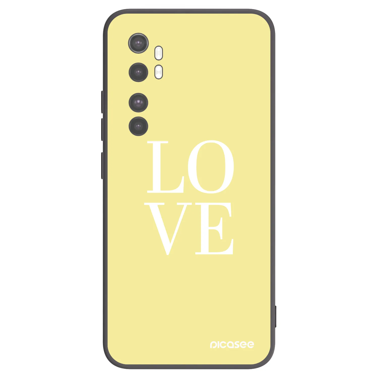 Picasee silikonowe czarne etui na Xiaomi Mi Note 10 Lite - Love