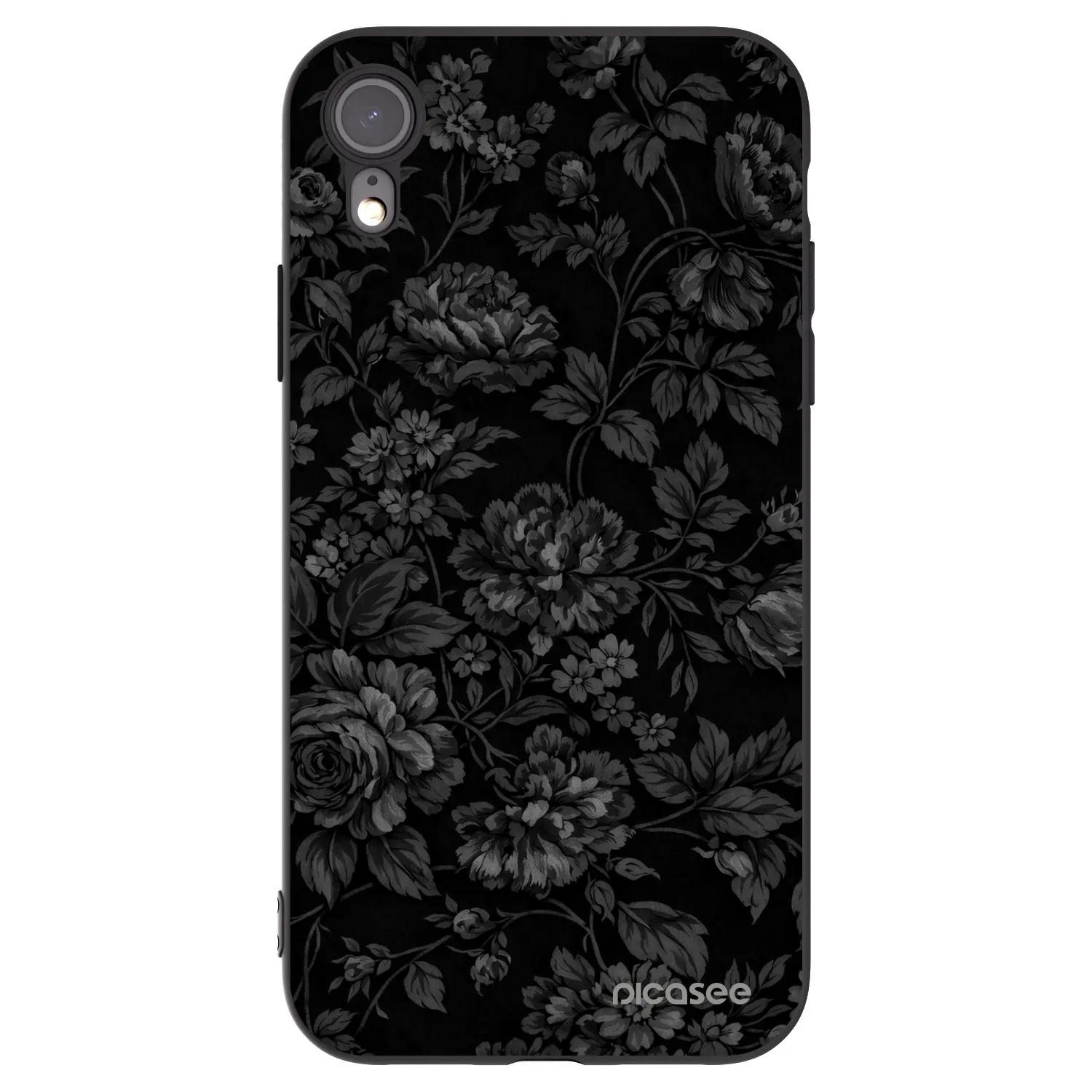 Picasee silikonowe czarne etui na Apple iPhone XR - Dark Romance