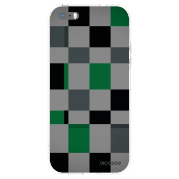 Picasee silikonowe przeźroczyste etui na Apple iPhone 5/5S/SE - Block Grid