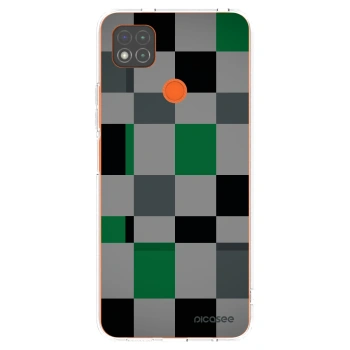 Picasee silikonowe przeźroczyste etui na Xiaomi Redmi 9C - Block Grid