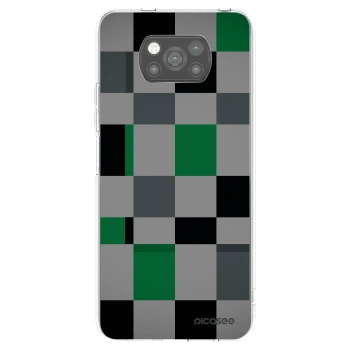Picasee silikonowe czarne etui na Xiaomi Poco X3 - Block Grid