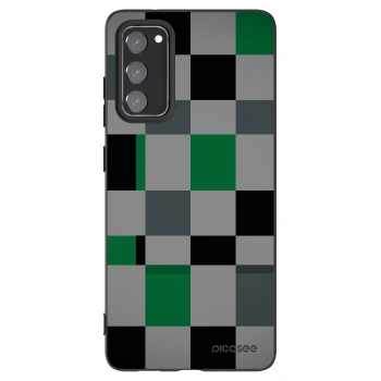 Picasee silikonowe czarne etui na Samsung Galaxy S20 FE - Block Grid
