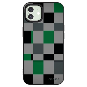 Picasee silikonowe czarne etui na Apple iPhone 12 Pro - Block Grid