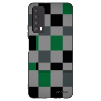 Picasee silikonowe czarne etui na Huawei P Smart 2021 - Block Grid