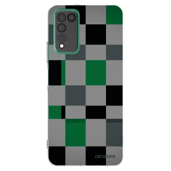 Picasee silikonowe przeźroczyste etui na Honor 10X Lite - Block Grid