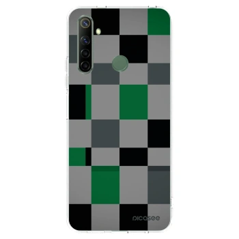 Picasee silikonowe przeźroczyste etui na Realme 6i - Block Grid