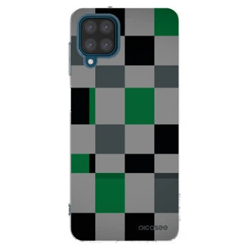 Picasee silikonowe przeźroczyste etui na Samsung Galaxy A12 A125F - Block Grid