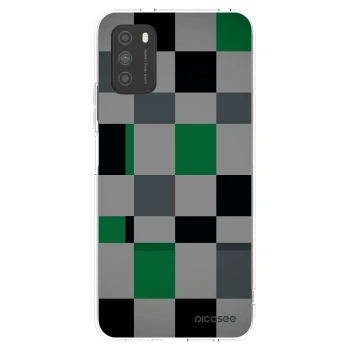 Picasee silikonowe przeźroczyste etui na Xiaomi Poco M3 - Block Grid