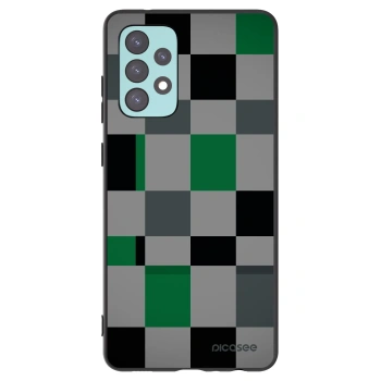 Picasee silikonowe czarne etui na Samsung Galaxy A72 A725F - Block Grid
