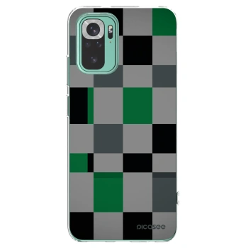 Picasee silikonowe przeźroczyste etui na Xiaomi Redmi Note 10 Pro - Block Grid