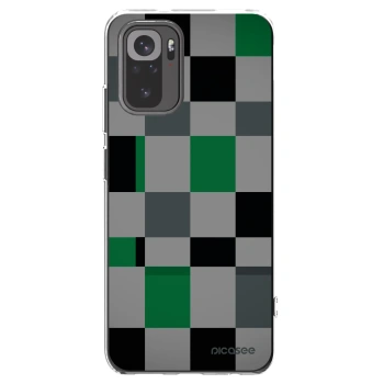 Picasee silikonowe przeźroczyste etui na Xiaomi Redmi Note 10S - Block Grid
