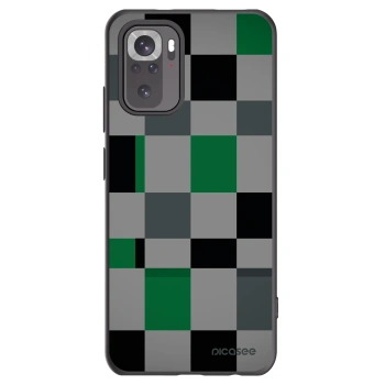 Picasee silikonowe czarne etui na Xiaomi Redmi Note 10S - Block Grid