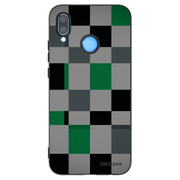 Picasee silikonowe czarne etui na Huawei P20 Lite - Block Grid