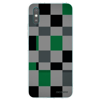 Picasee silikonowe przeźroczyste etui na Xiaomi Redmi 9AT - Block Grid