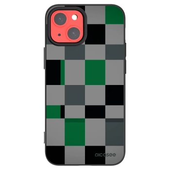 Picasee silikonowe czarne etui na Apple iPhone 13 mini - Block Grid