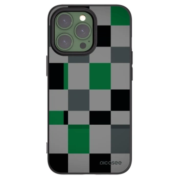 Picasee silikonowe czarne etui na Apple iPhone 13 Pro - Block Grid