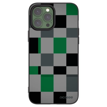 Picasee silikonowe czarne etui na Apple iPhone 13 Pro Max - Block Grid