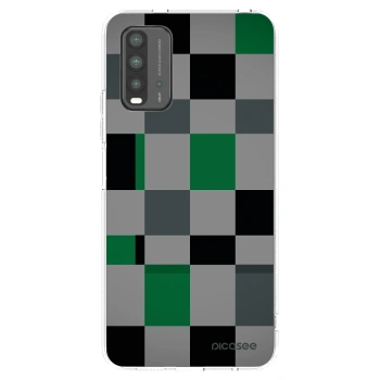 Picasee silikonowe czarne etui na Xiaomi Redmi 9T - Block Grid