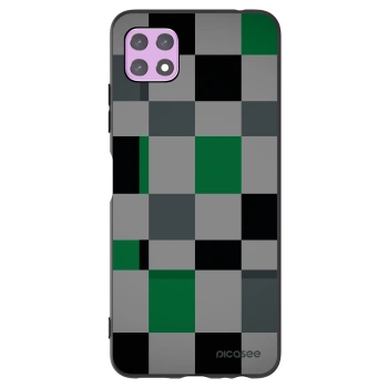 Picasee silikonowe czarne etui na Samsung Galaxy A22 A226B 5G - Block Grid