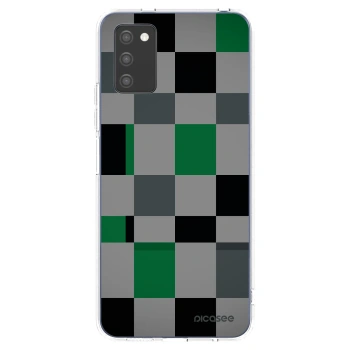 Picasee silikonowe przeźroczyste etui na Samsung Galaxy A02s A025G - Block Grid