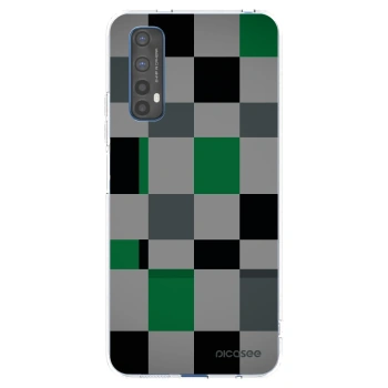 Picasee silikonowe przeźroczyste etui na Realme 7 - Block Grid