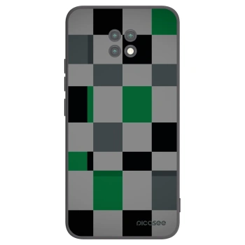 Picasee silikonowe czarne etui na Xiaomi Redmi Note 9T - Block Grid