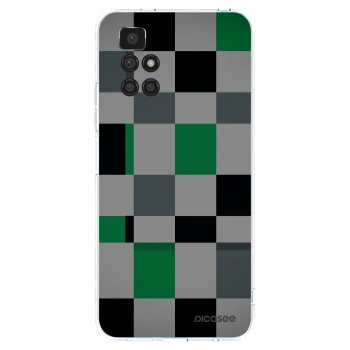 Picasee silikonowe przeźroczyste etui na Xiaomi Redmi 10 - Block Grid
