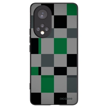 Picasee silikonowe czarne etui na Honor 50 5G - Block Grid