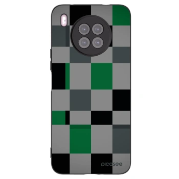 Picasee silikonowe czarne etui na Huawei Nova 8i - Block Grid
