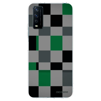 Picasee silikonowe przeźroczyste etui na Vivo Y11s - Block Grid