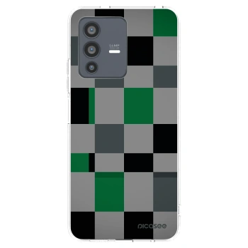 Picasee silikonowe przeźroczyste etui na Vivo V23 5G - Block Grid