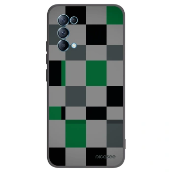 Picasee silikonowe czarne etui na OPPO A16s - Block Grid