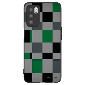 Picasee silikonowe czarne etui na OPPO A16s - Block Grid