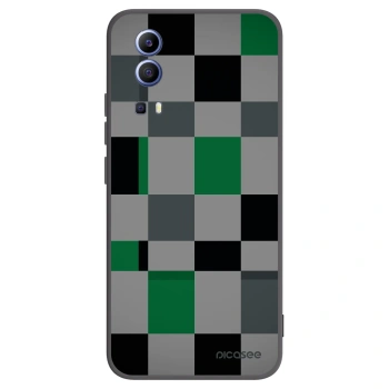 Picasee silikonowe czarne etui na Vivo Y52 5G - Block Grid