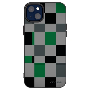 Picasee silikonowe czarne etui na Apple iPhone 14 Plus - Block Grid