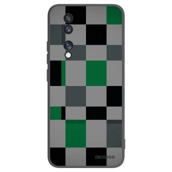 Picasee silikonowe czarne etui na Honor 70 - Block Grid