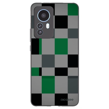 Picasee silikonowe czarne etui na Xiaomi 12T Pro - Block Grid