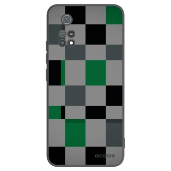 Picasee silikonowe czarne etui na Xiaomi Poco M4 Pro - Block Grid